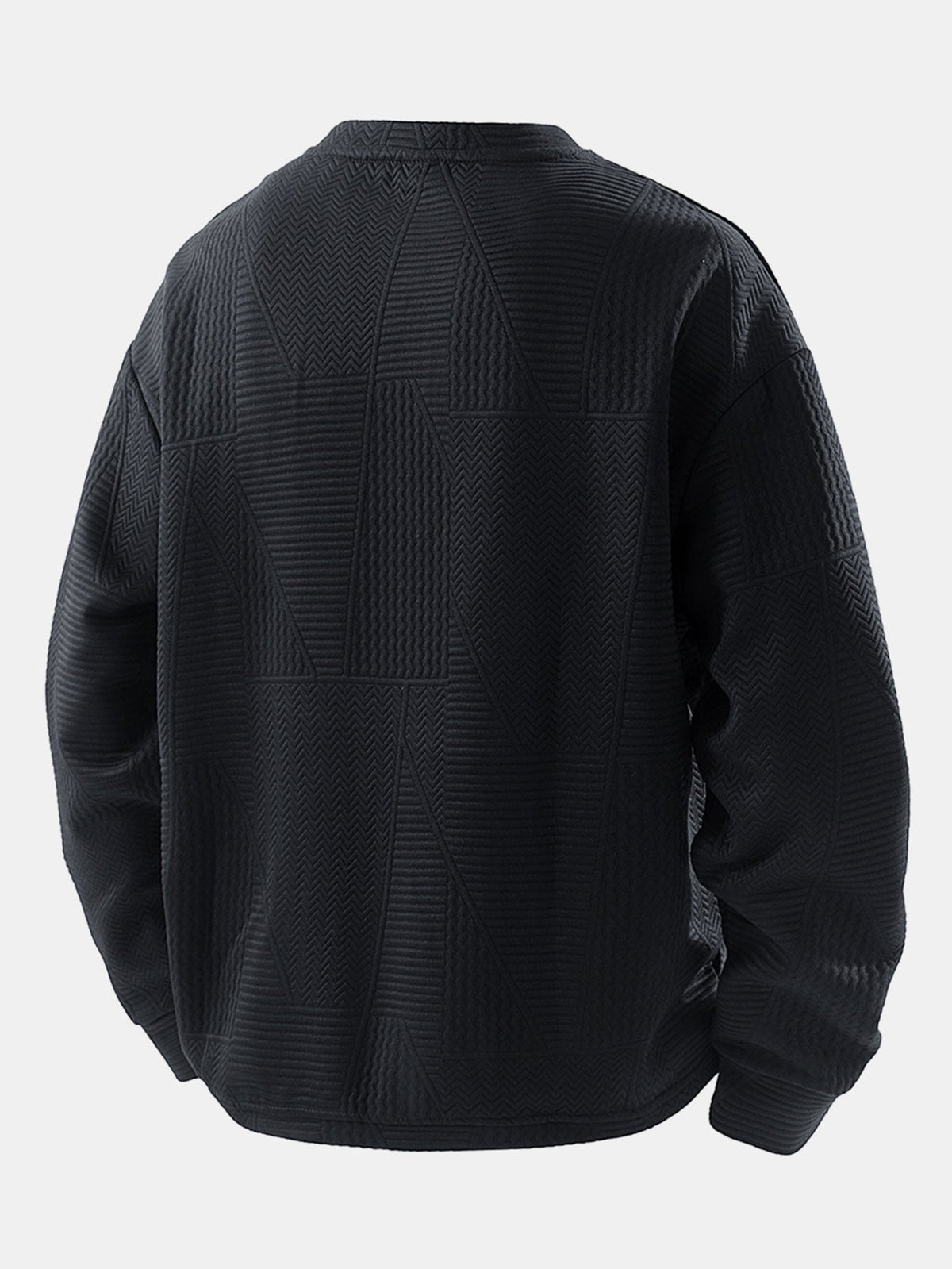 Relax Fit Geometric Jacquard Sweatshirt