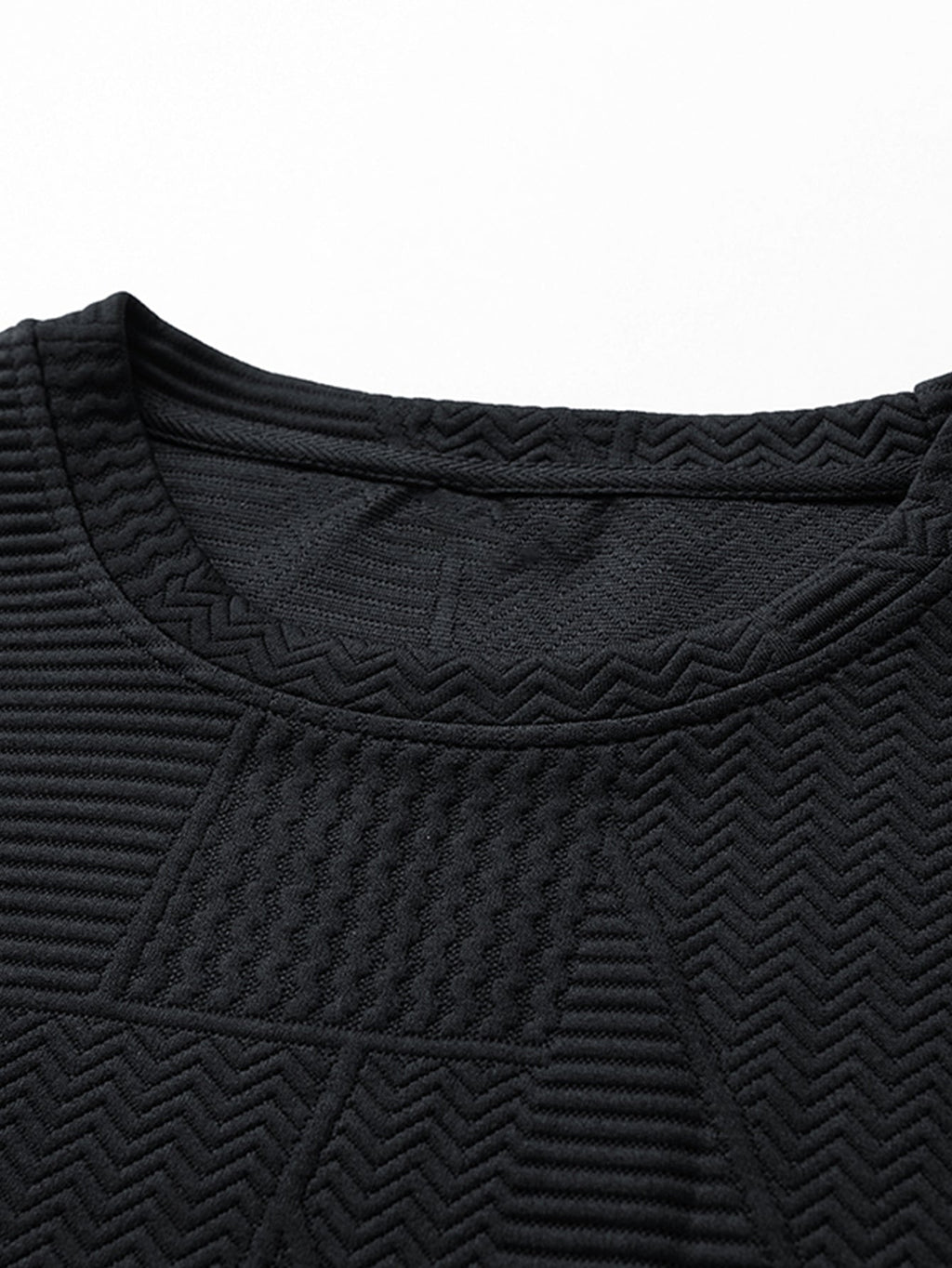Relax Fit Geometric Jacquard Sweatshirt