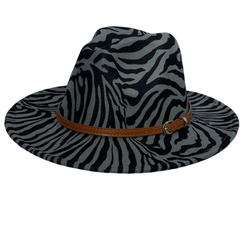 Sanderson Animal Print Felt Fedora Hat with Band