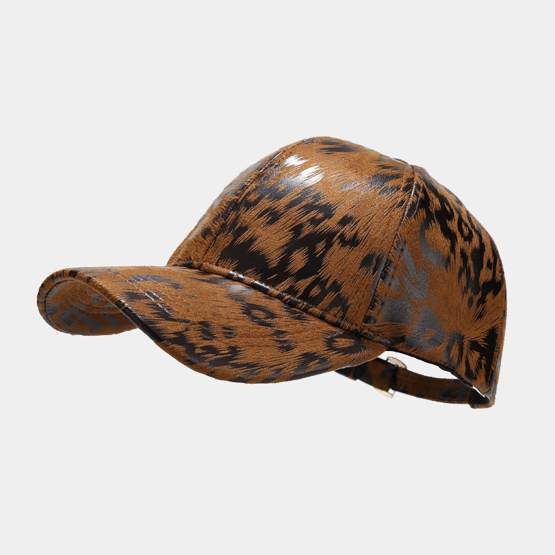 Gorra de béisbol de piel sintética con estampado animal Mayweather