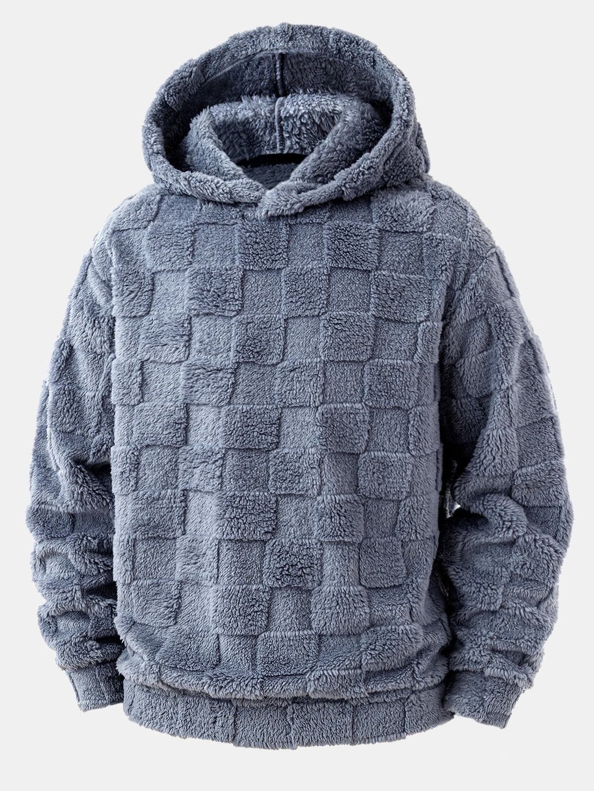 3 Pieces Relax Fit Checkerboard Teddy Hoodie