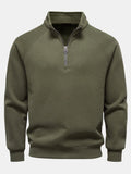 Ribbed Raglan Sleeve Quarter Zip Sweatshirt