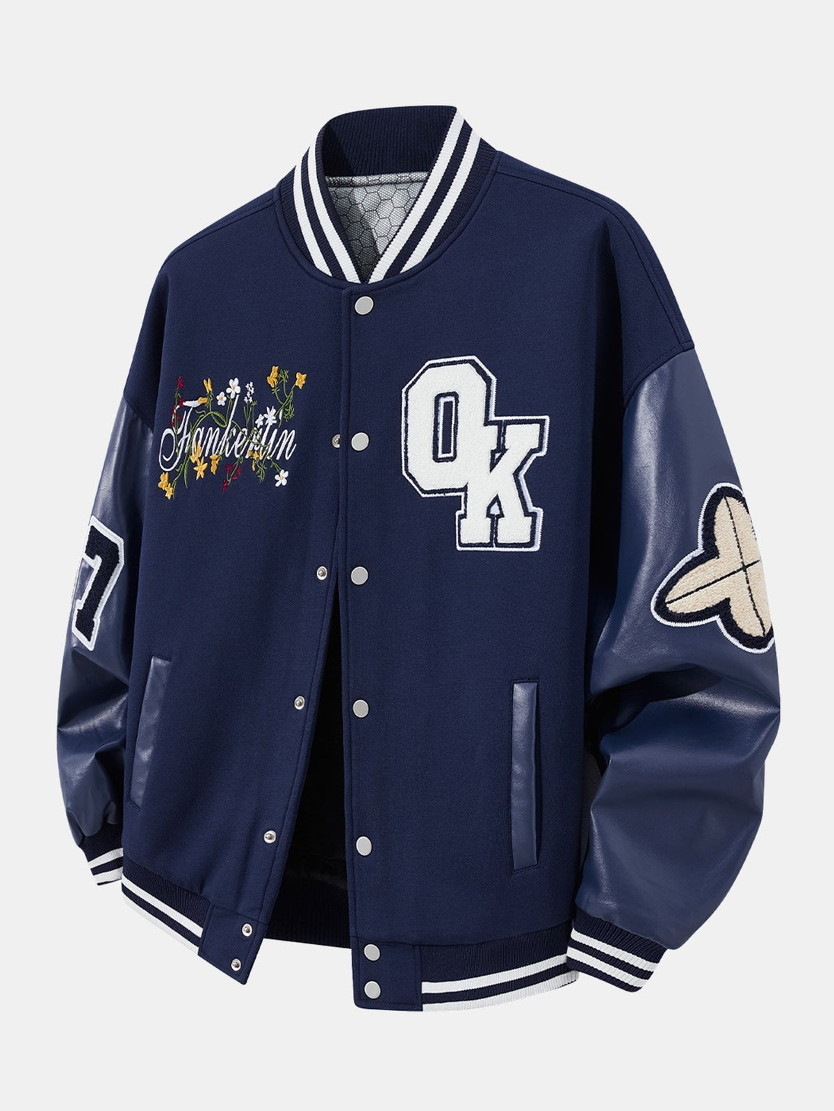 Embroidered Patch Varsity Jacket