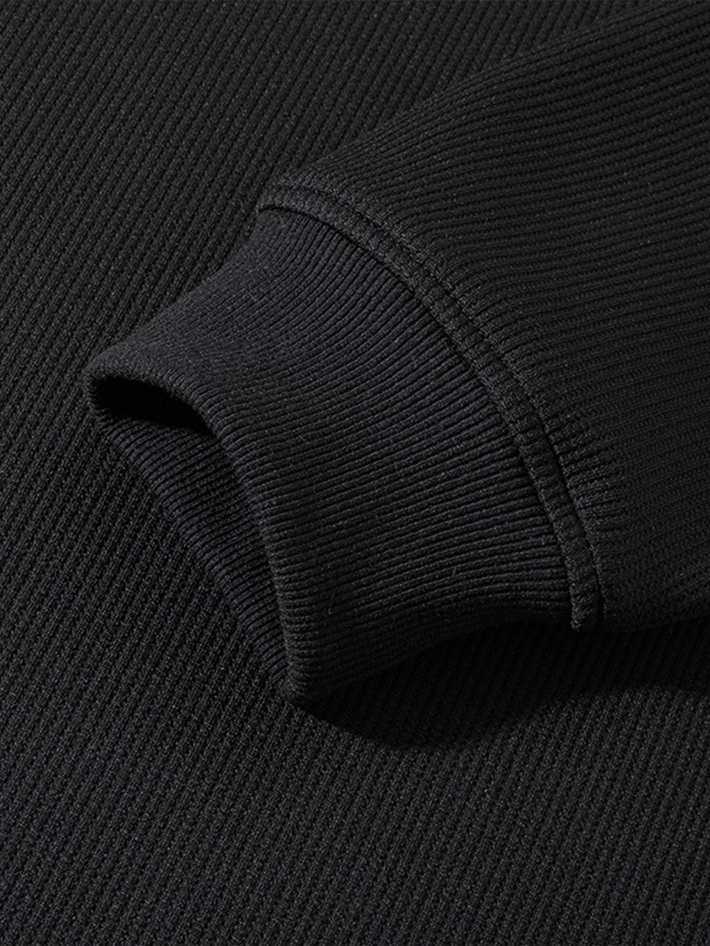 Relax Fit Waffle V Neck Sweatshirt