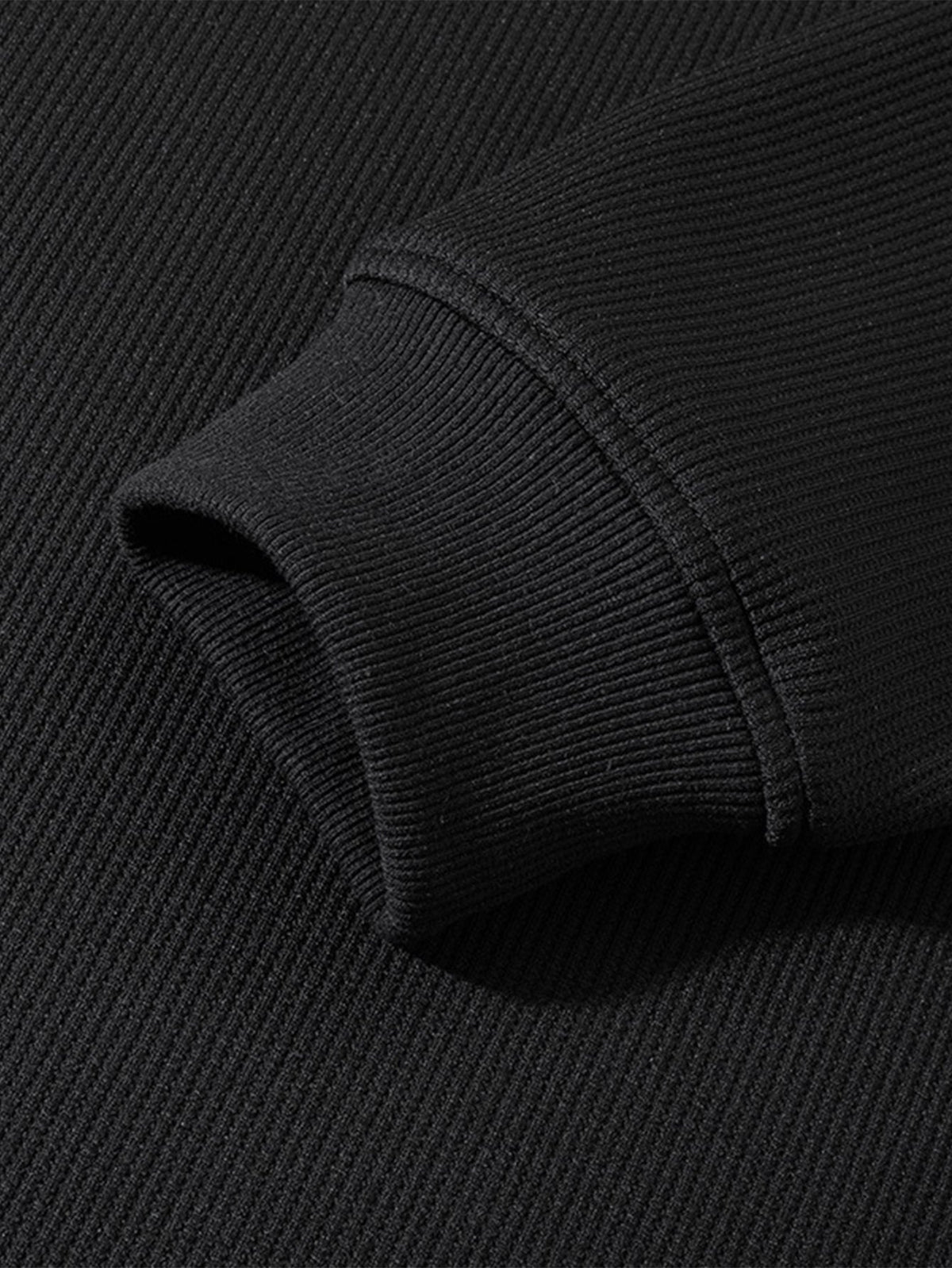 Relax Fit Waffle V Neck Sweatshirt