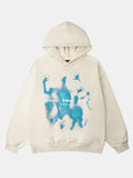Oversize Silhouette Graffiti Print Hoodie