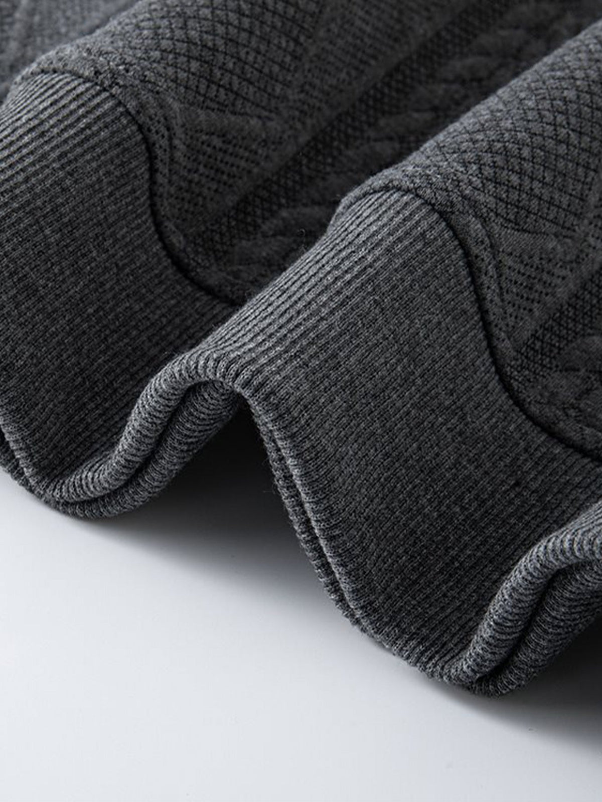 Geometric Jacquard Polo Collar Sweatshirt