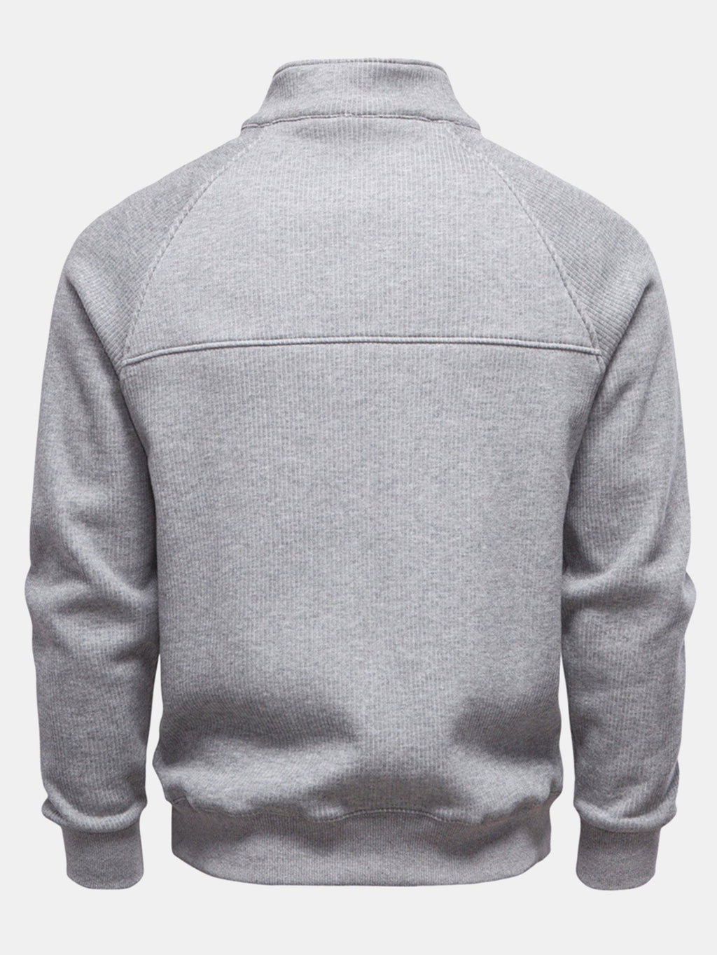 Ribbed Raglan Sleeve Quarter Zip Sweatshirt