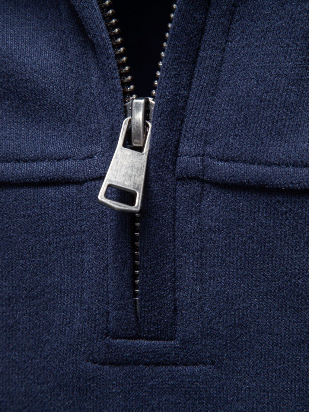Quarter-Zip Stand Collar Sweatshirt