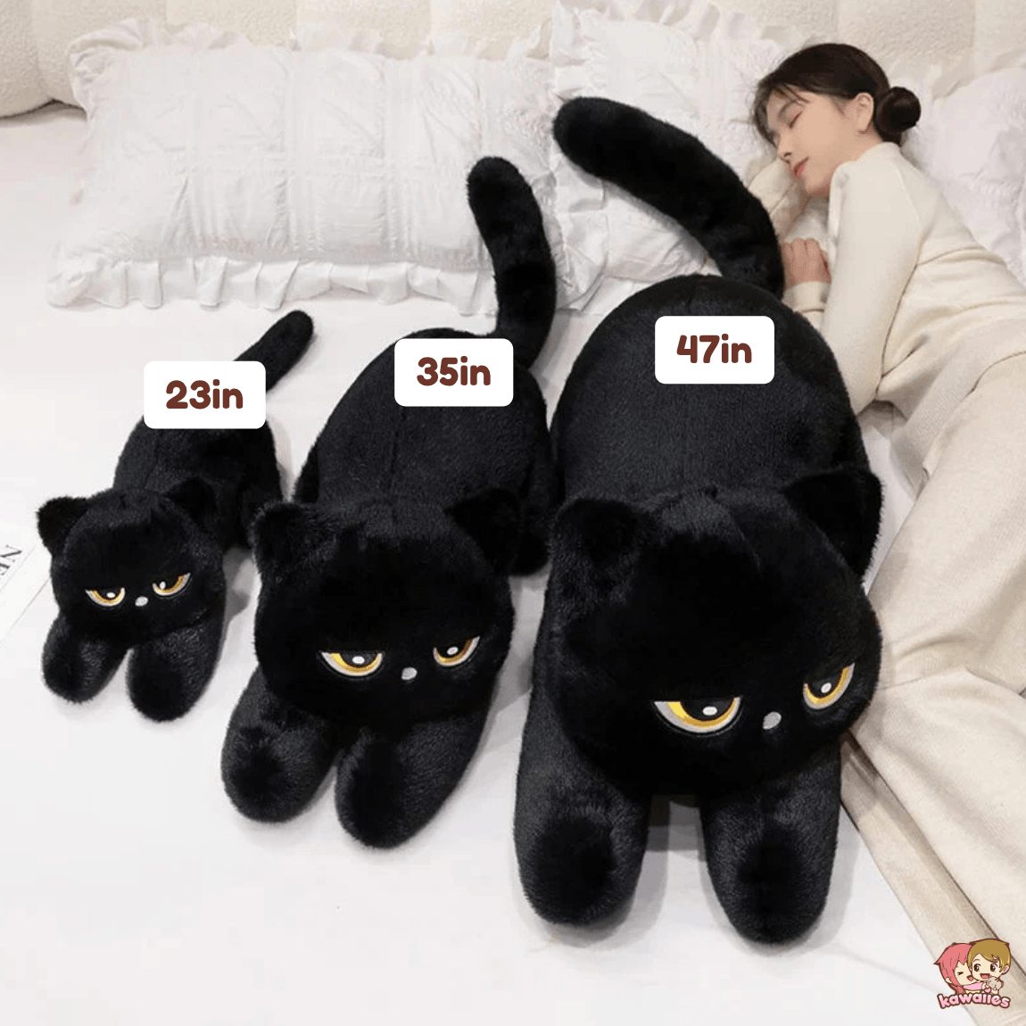 Giant Black Grey Cat Plushies