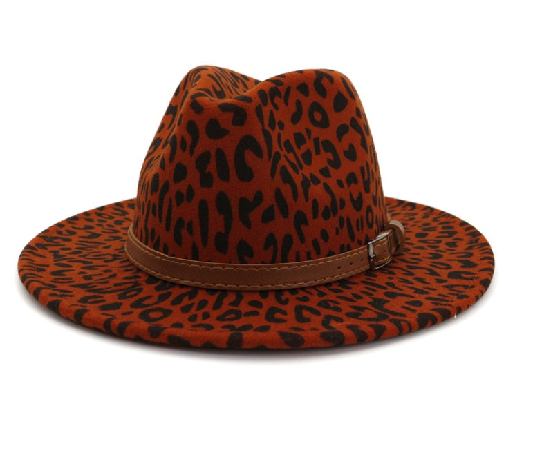Cleveland Animal Print Felt Wool Fedora Hat with Band