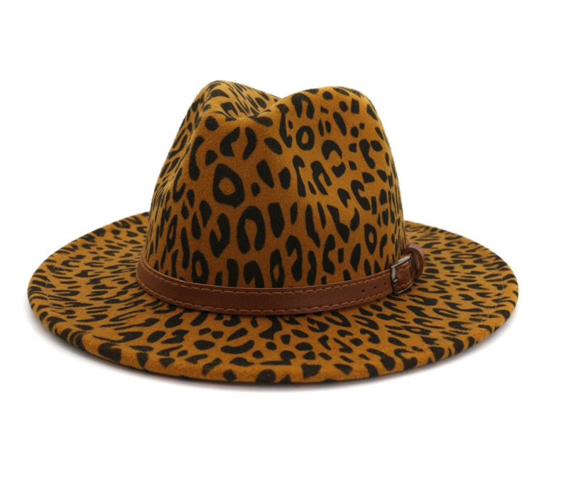 Cleveland Animal Print Felt Wool Fedora Hat with Band