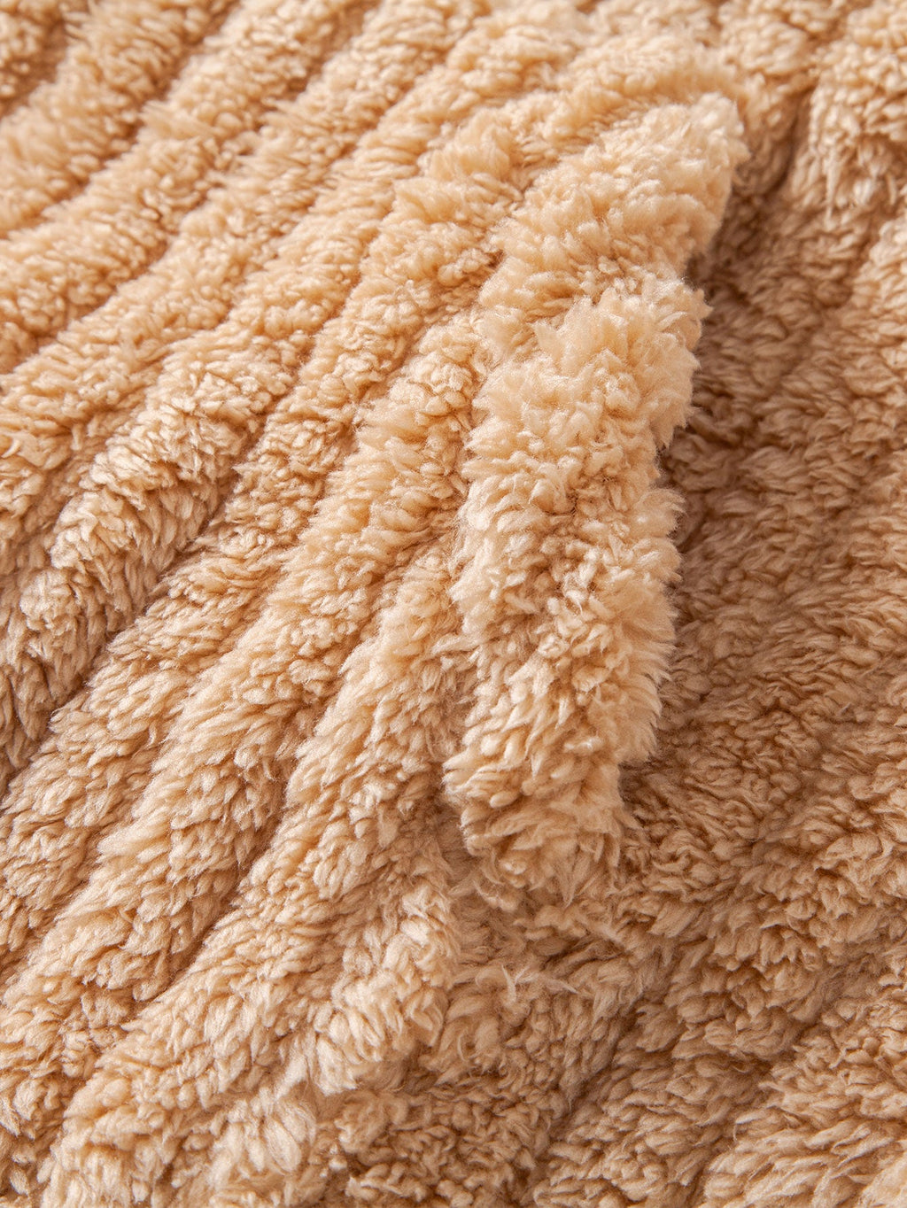 Sweat à capuche en polaire teddy avec poche kangourou et rayures