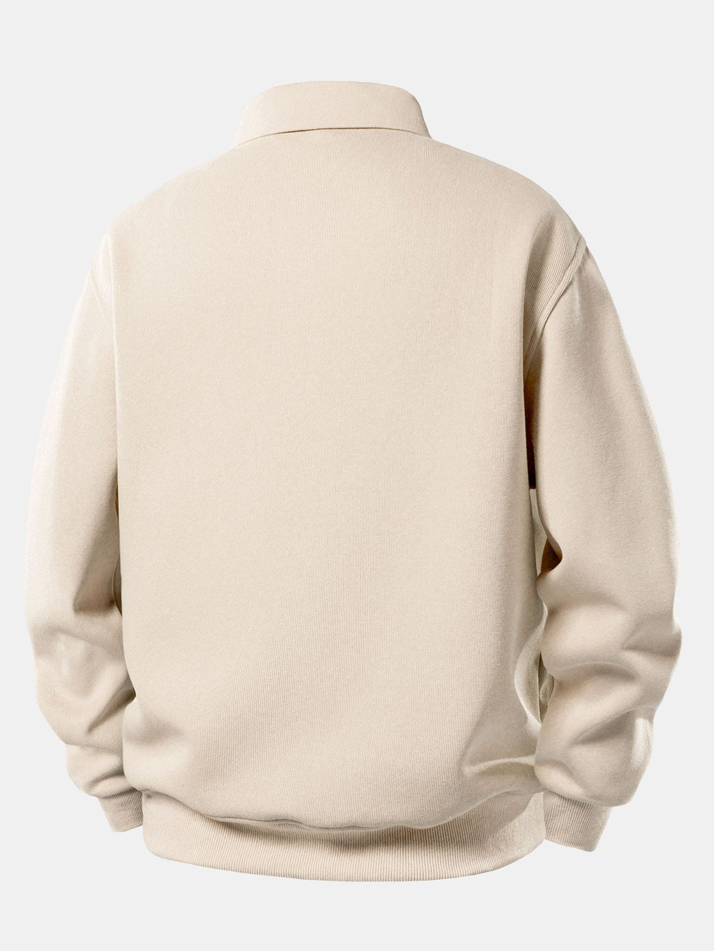 Solid Polo Collar Sweatshirt