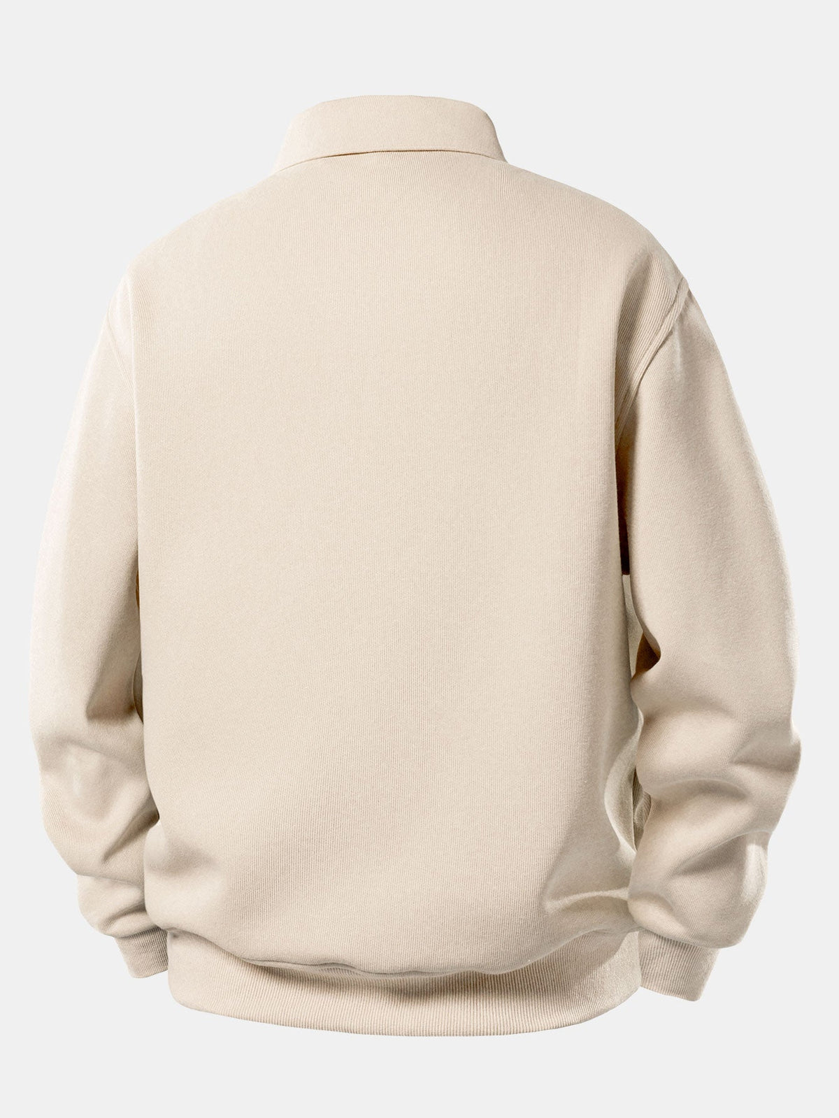 Solid Polo Collar Sweatshirt