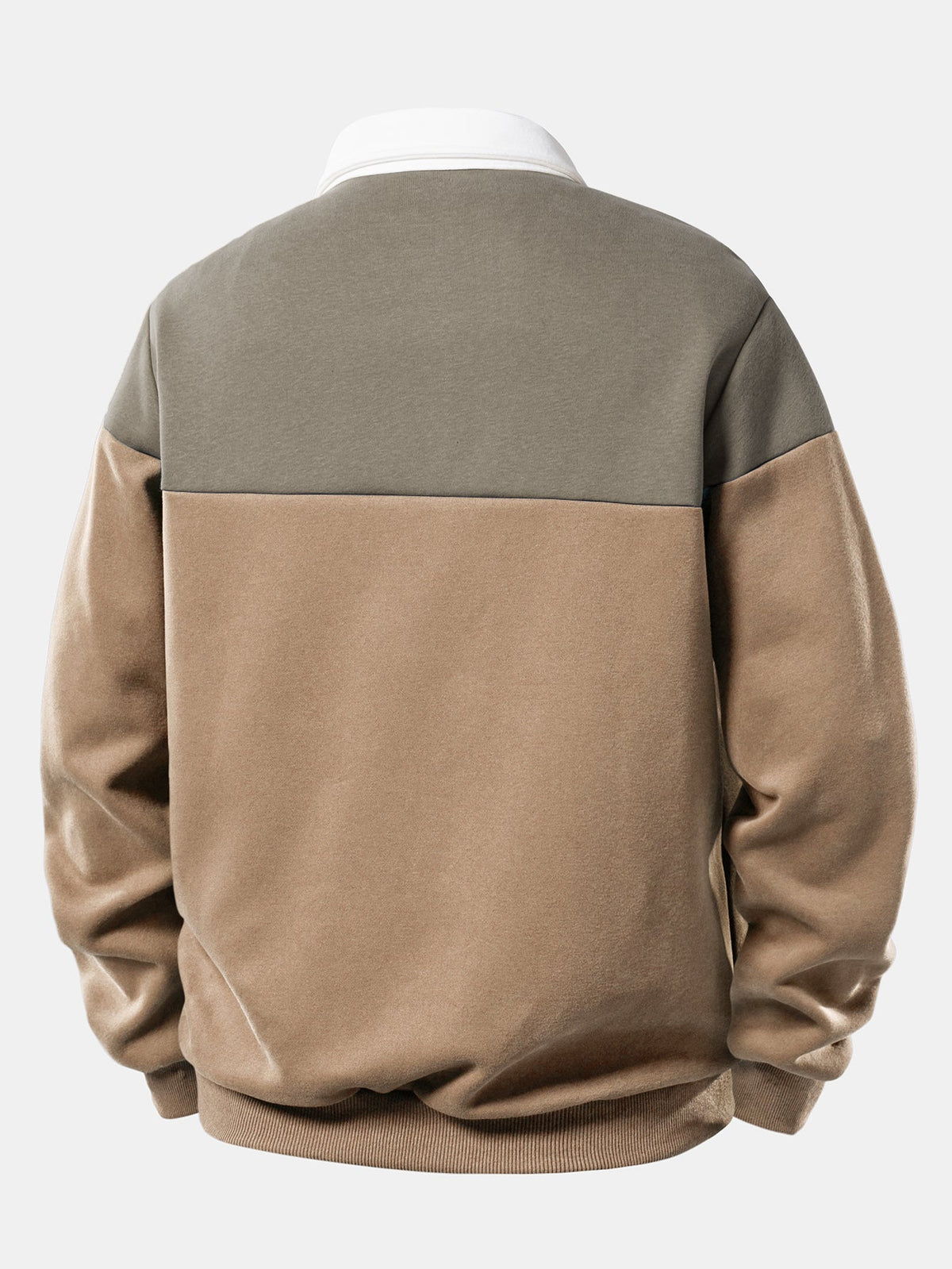 Contrast Polo Collar Sweatshirt