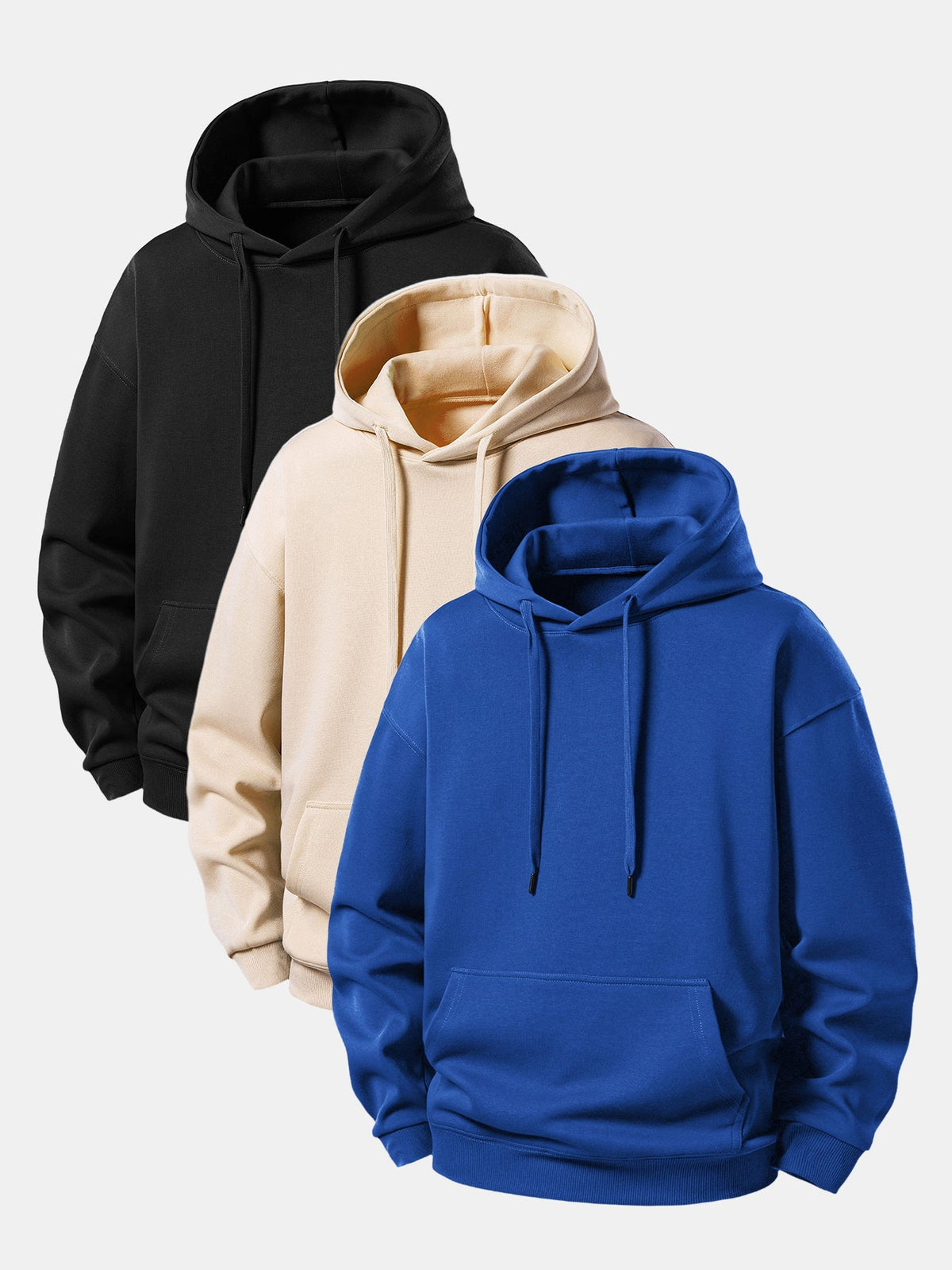 3 Pieces Basic Relax Fit Hoodie