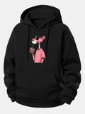Pink Panther Print Drawstring Hoodie