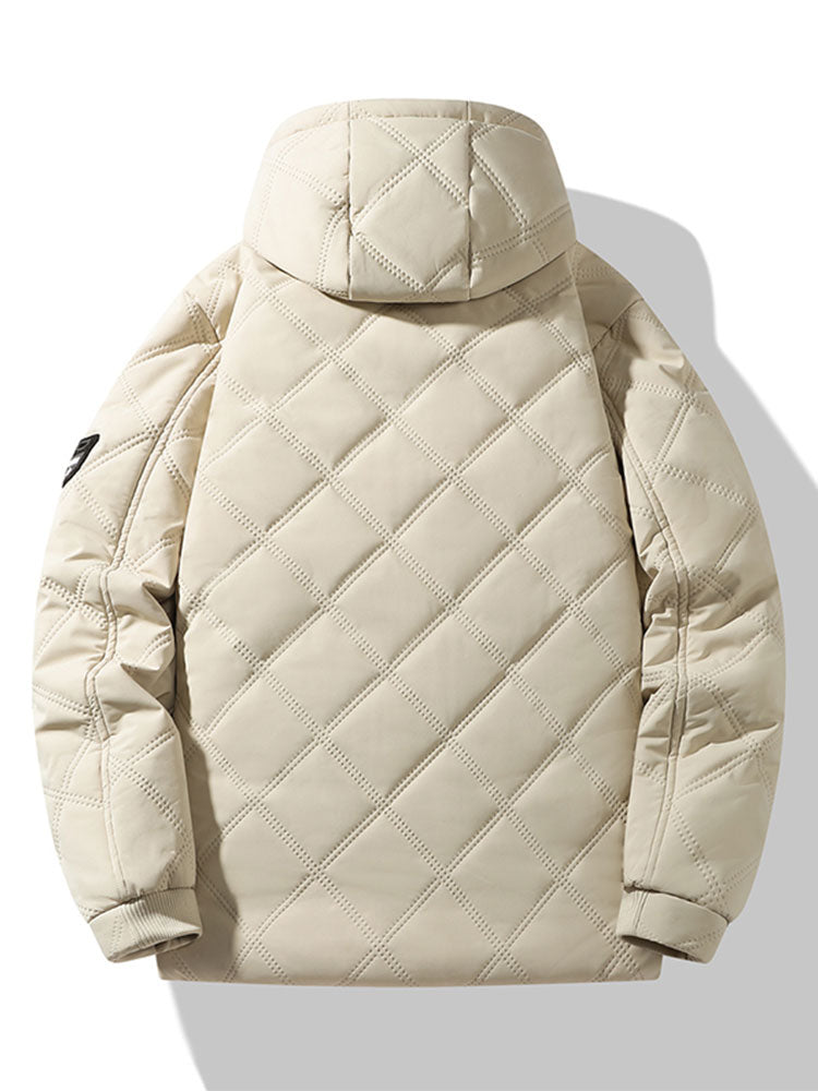 Faux Fur Lined Hooded Quilted Jacket