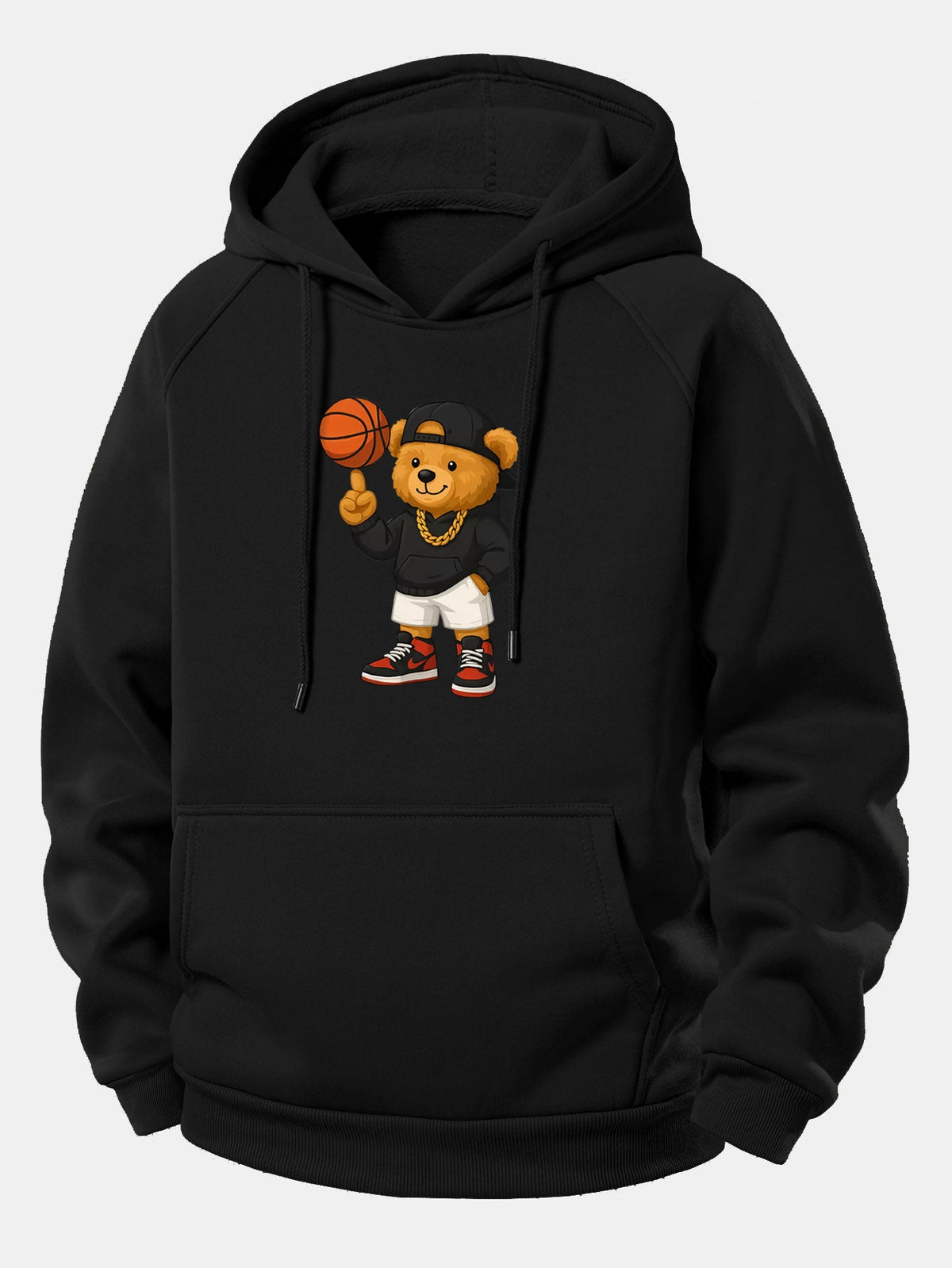 Sudadera con capucha y cordón con estampado de oso baloncestista