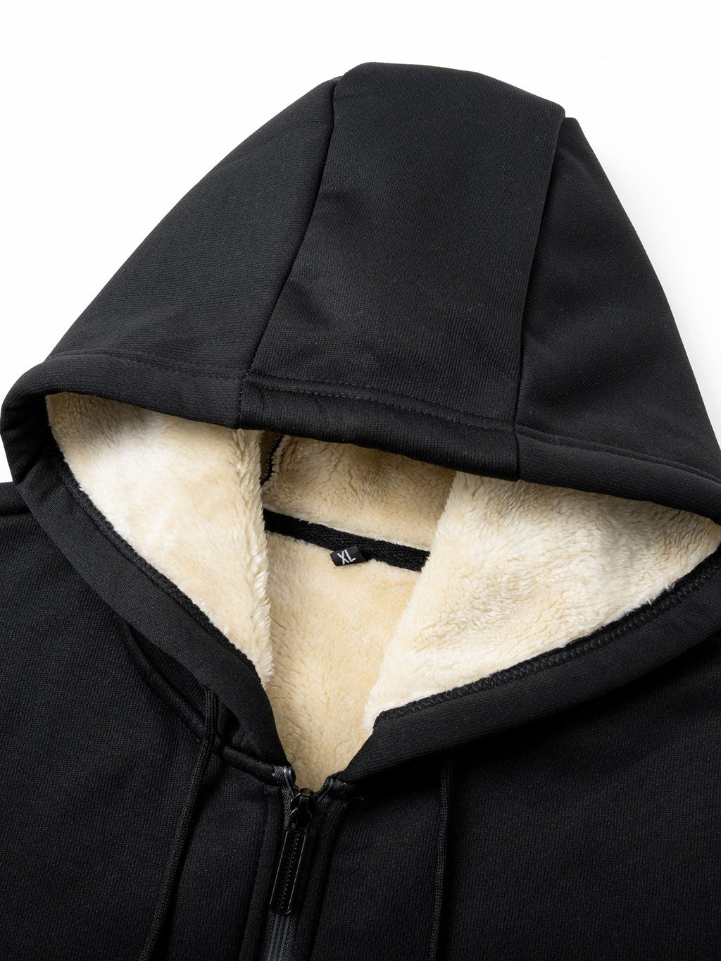 Sudadera con capucha, bolsillo canguro, cremallera y forro de borreguito