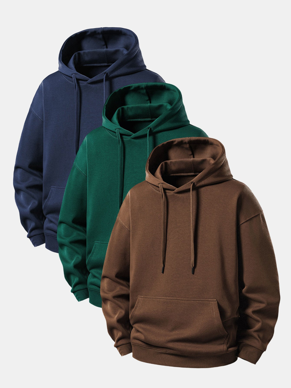 3 Pieces Basic Relax Fit Hoodie