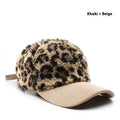 Collins Plush Leopard Print Baseball Cap – Unisex, Four-Season