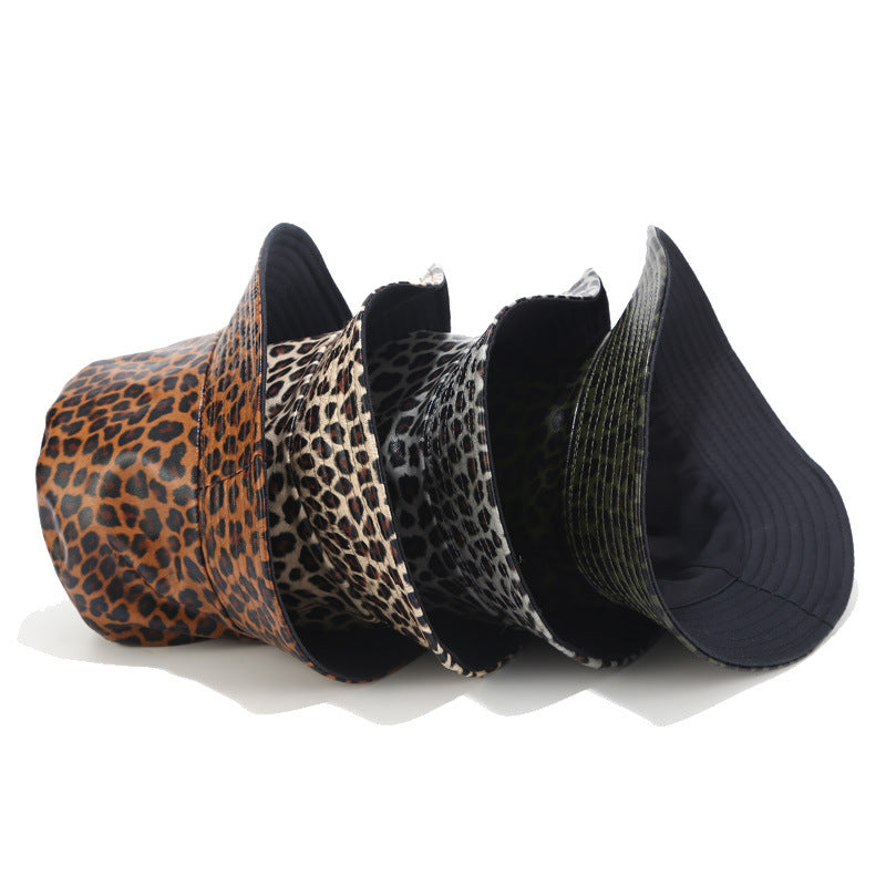 Walker Animal Print Faux Leather Bucket Hat