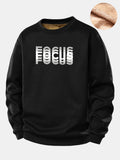 Focus Print Teddy Fleece Lined Sweatshirt