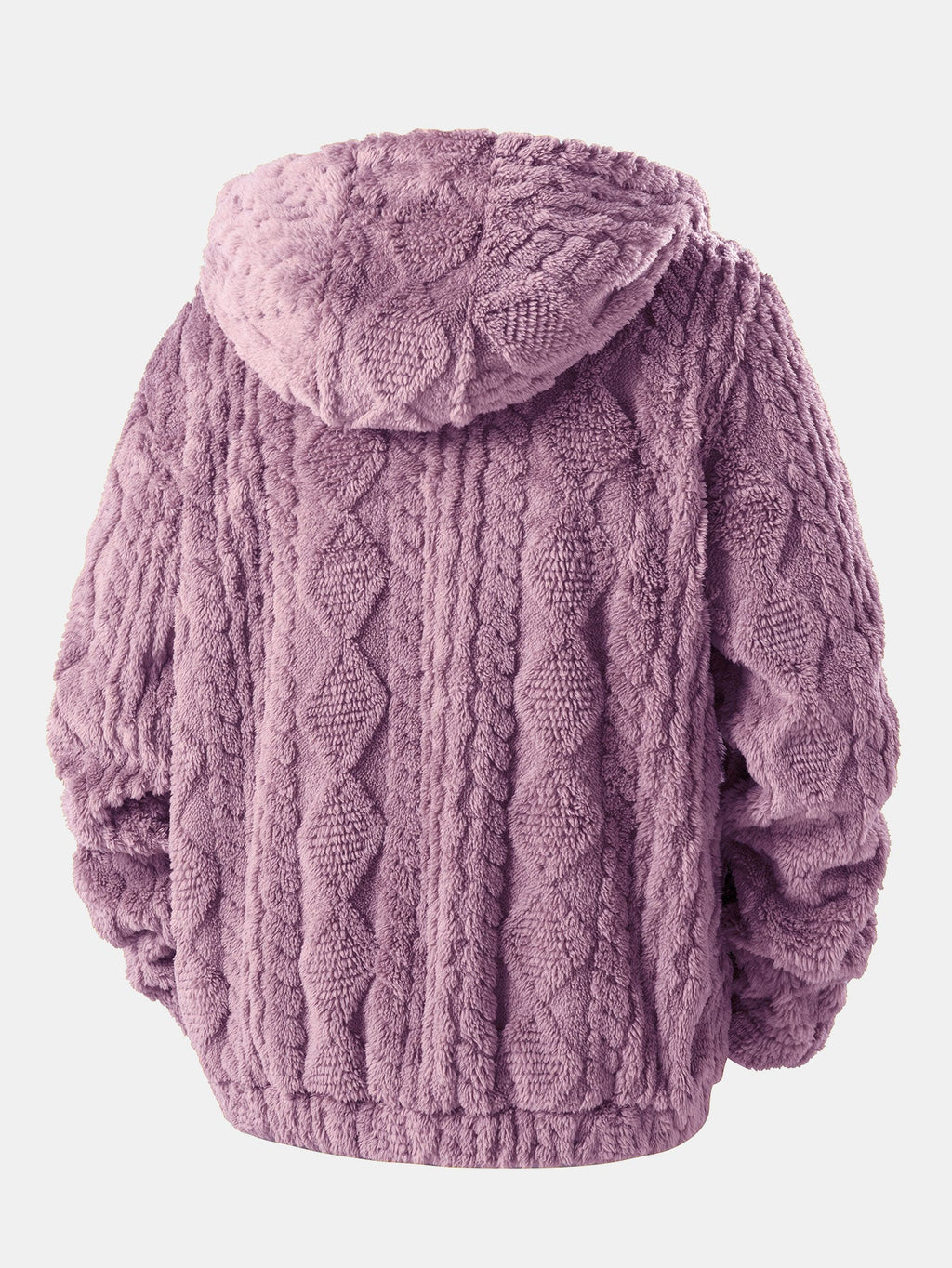 Geometric Jacquard Teddy Hoodie