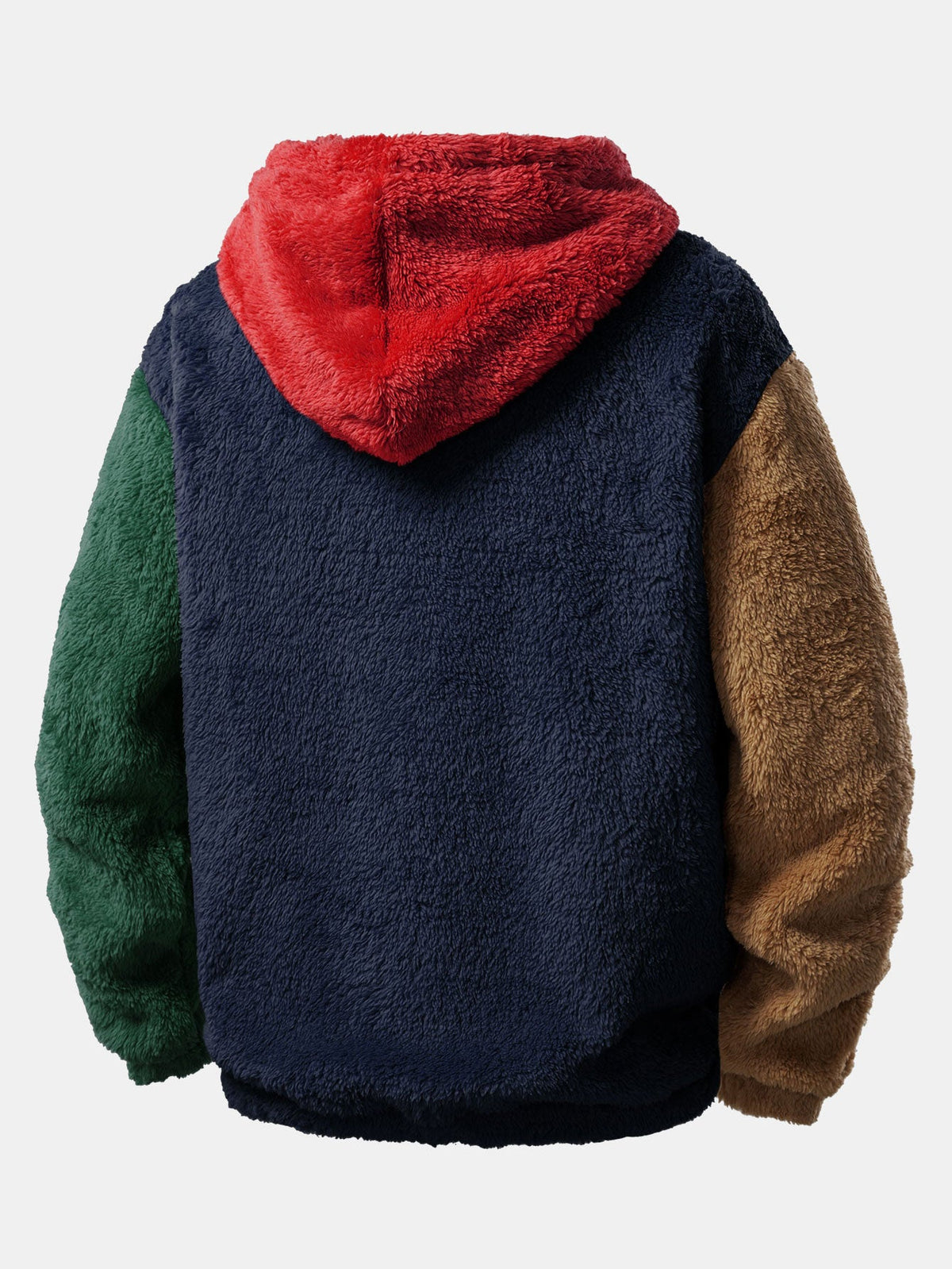 Color Block Teddy Hoodie