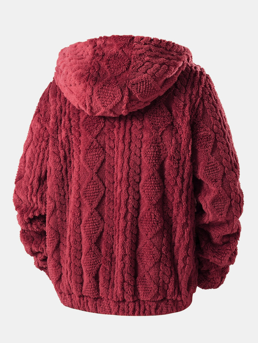 Geometric Jacquard Teddy Hoodie