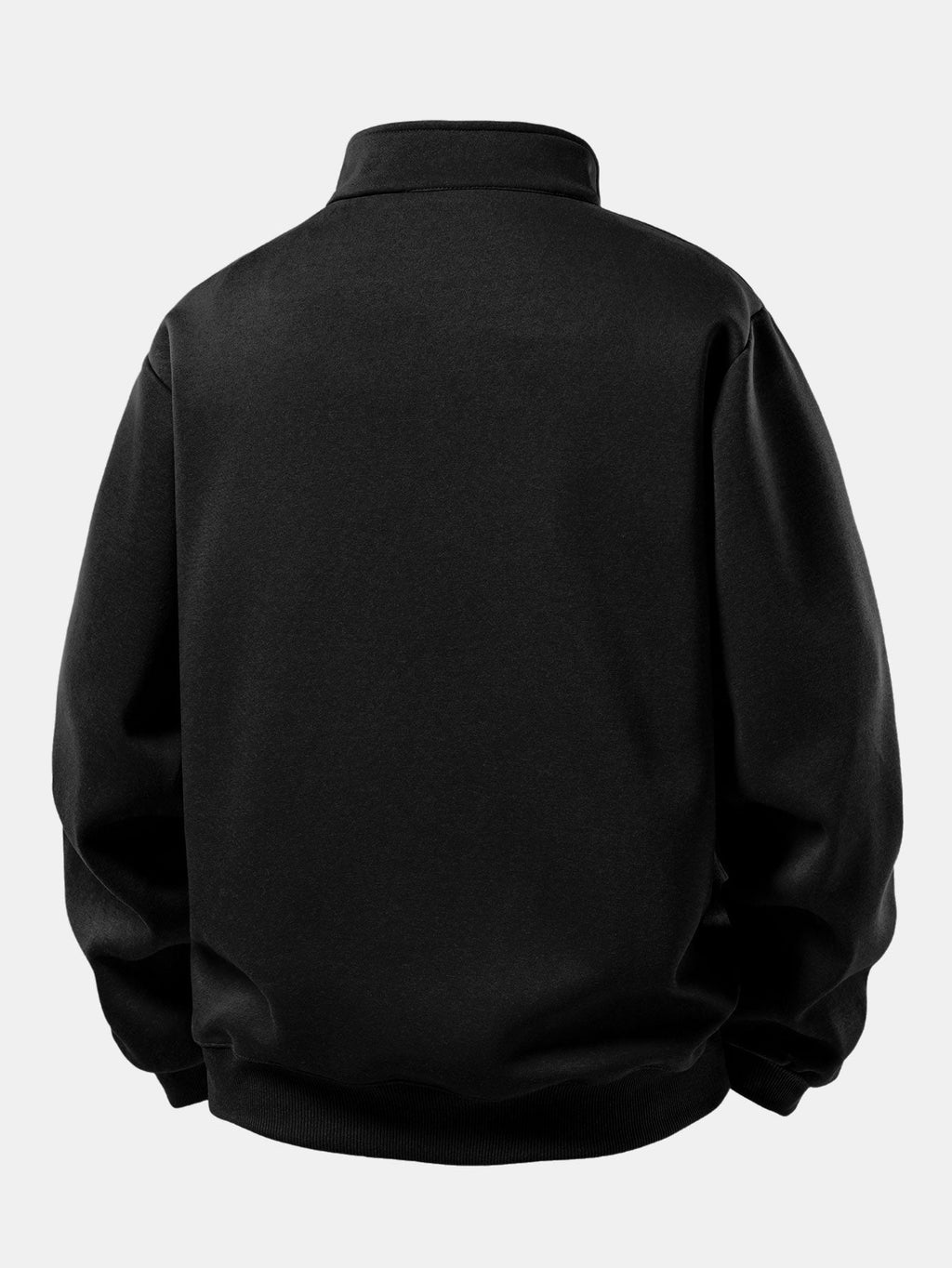 Relax Fit Black Cat Print Quarter Zip Sweatshirt