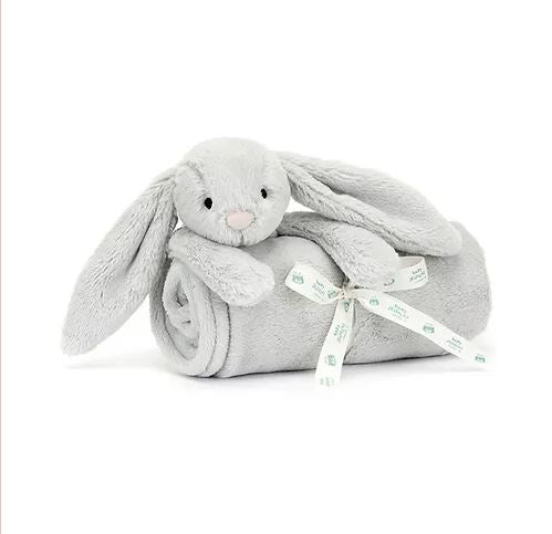 Manta de apego Jellycat conejito Bashful plateado 56 cm