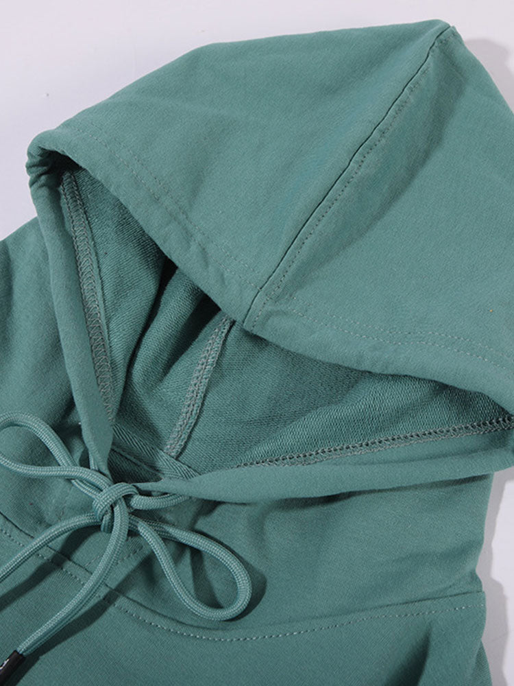 Sudadera con capucha de algodón con estampado de rosas