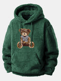 Sudadera con capucha y parche bordado de osito