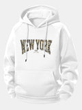 Sudadera con capucha y cordón ajustable con estampado de camuflaje de Nueva York