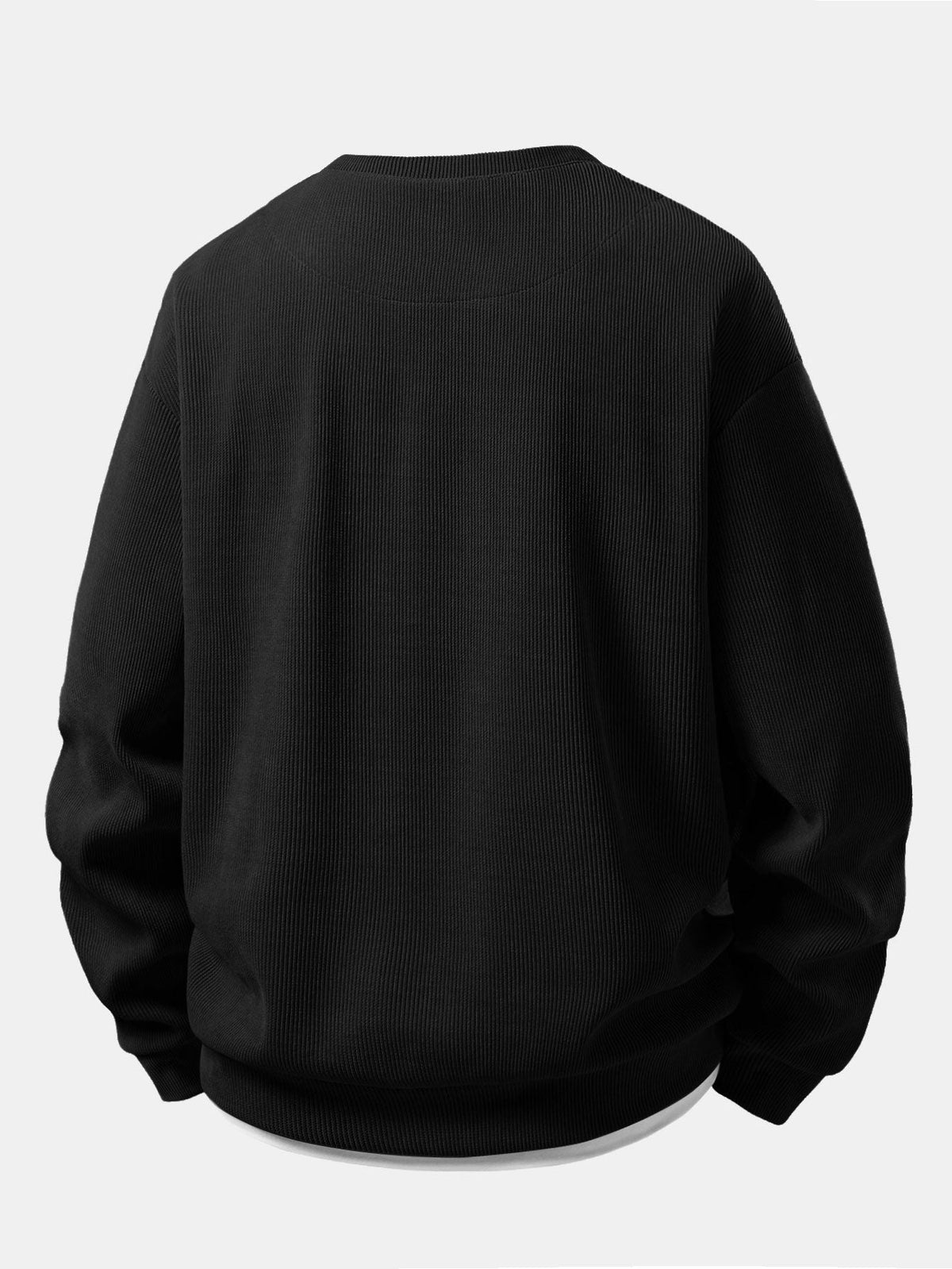 Relax Fit 2 In 1 Notched Collar Waffle Sweatshirt