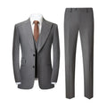 Men's Suit with Lapel Collar Casual Gray Striped 3-Piece Suit