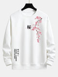 Cherry Blossoms Print Relax Fit Sweatshirt