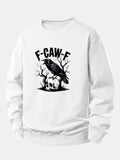 Crow Skull Print Relax Fit Sweatshirt