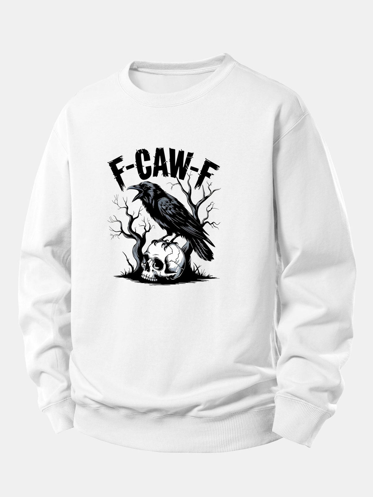 Crow Skull Print Relax Fit Sweatshirt