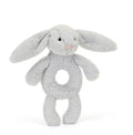Hochet anneau Jellycat Lapin Bashful argenté 18 cm