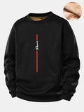 Paris Stripe Print Teddy Fleece Lined Sweatshirt