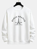 Paris France Print Relax Fit Sweatshirt
