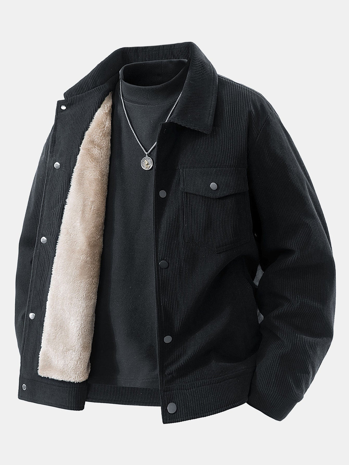 Teddy Lined Pocket Corduroy Jacket