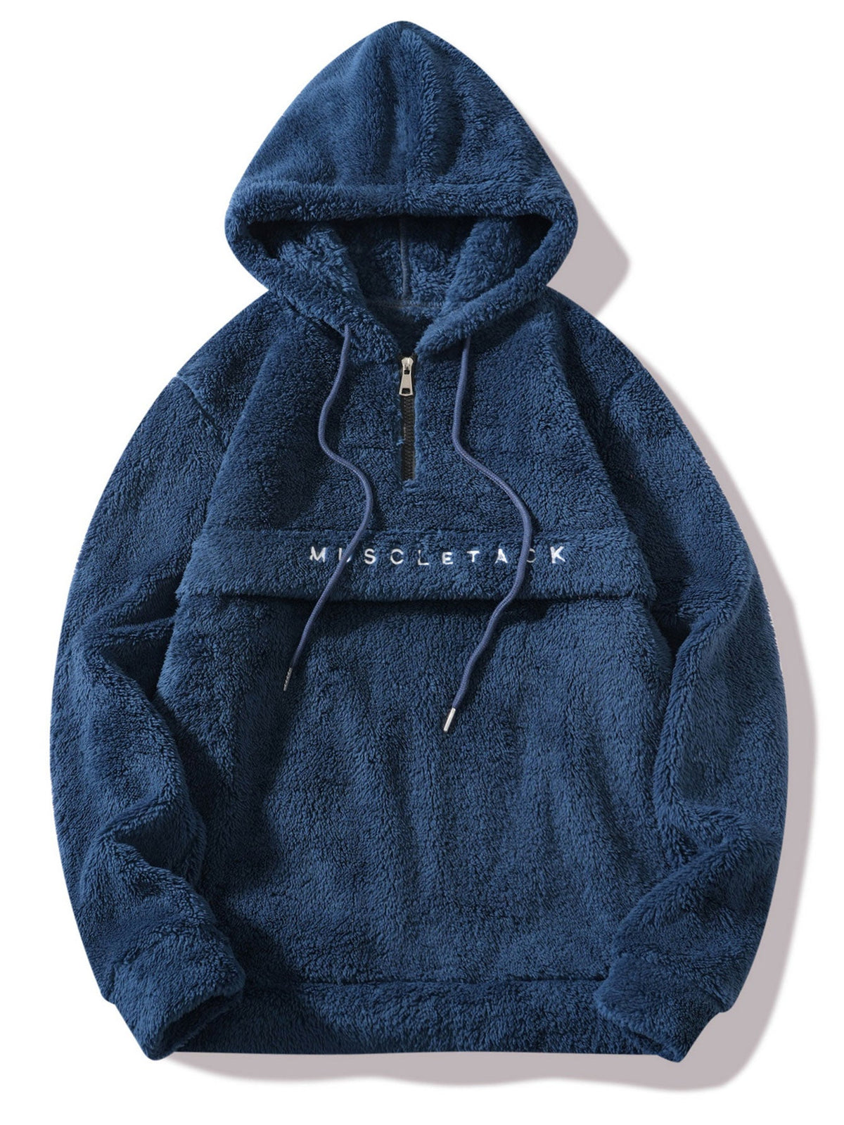 Sweat à capuche zippé à mi-hauteur avec broderie de lettres