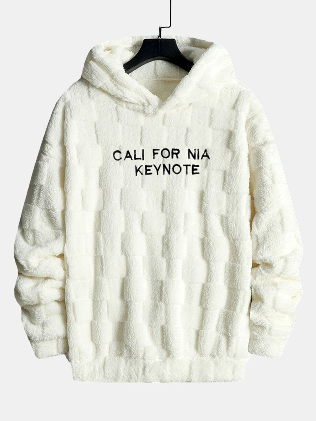 Sudadera con capucha y tablero de ajedrez con bordado California