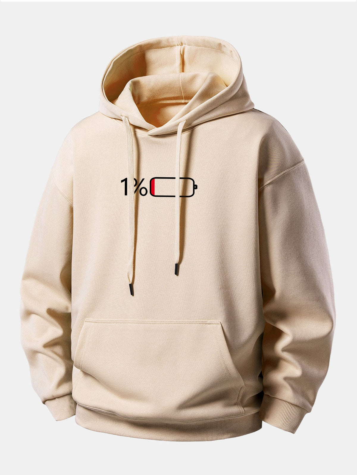 1% Battery Print Relax Fit Hoodie