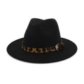 Calloway Felt Fedora Hat with Animal Print Band & Metal Buckle